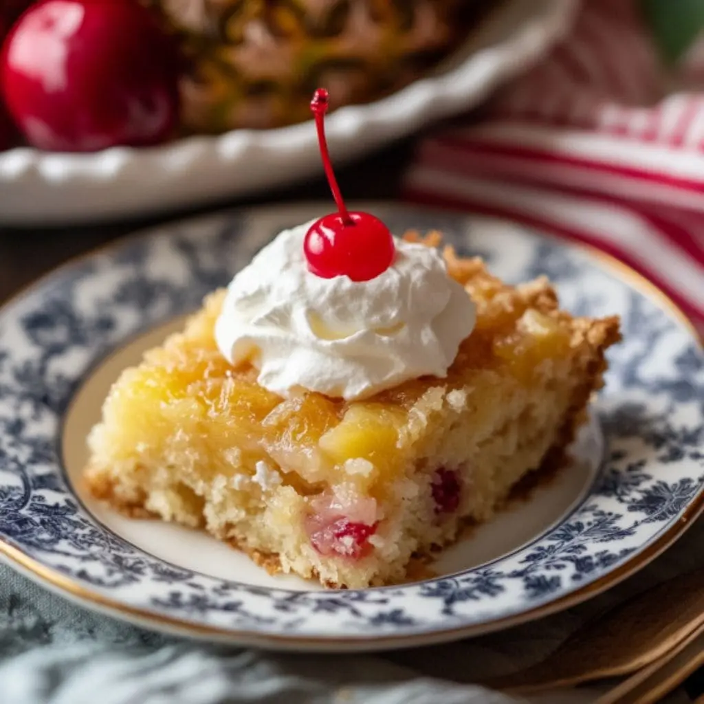 Cherry Pineapple Dump Cake servings