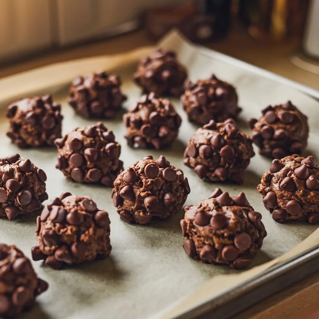 Double Chocolate Chip Cookies mixing Dough