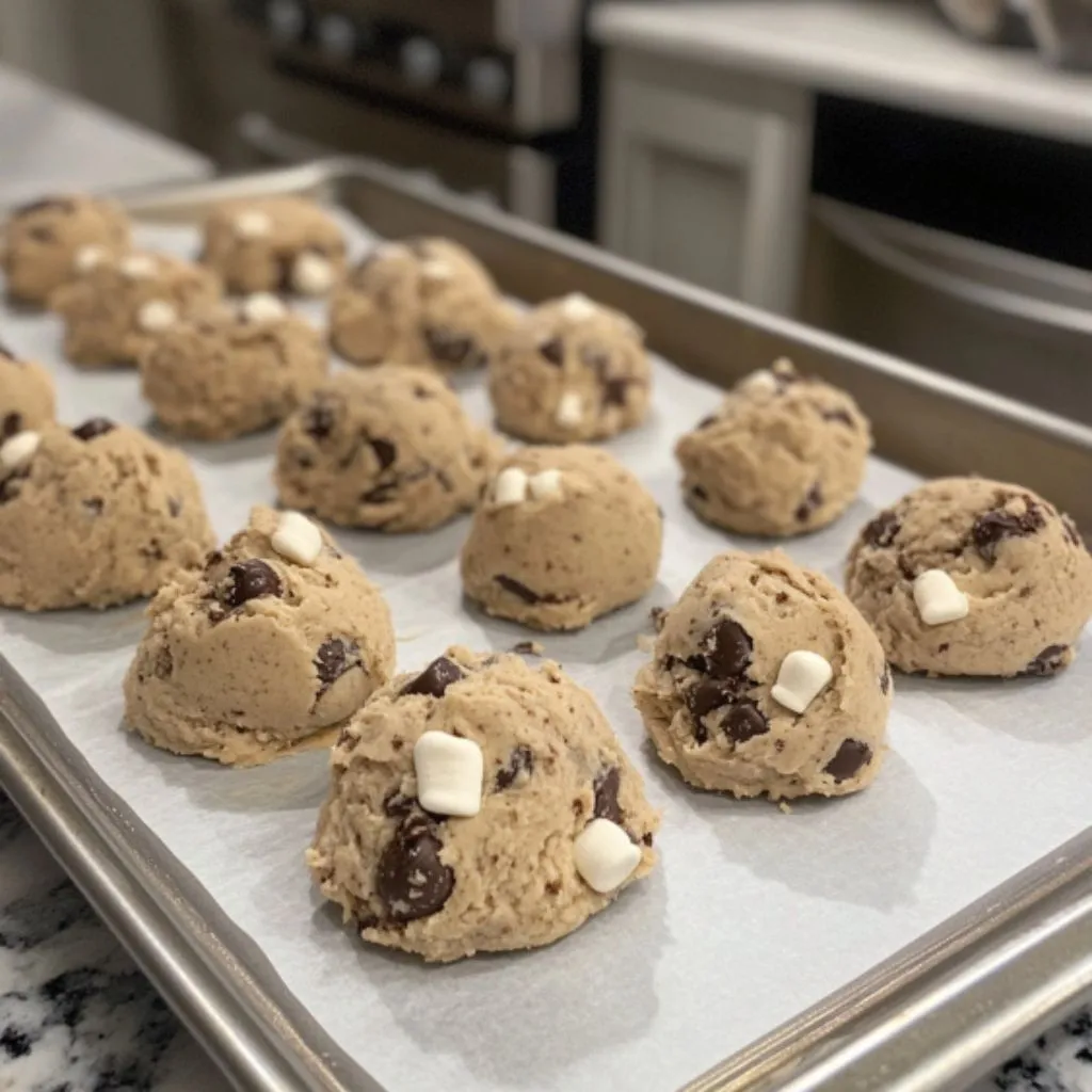 Marshmallow Chocolate Chip Cookies Dough