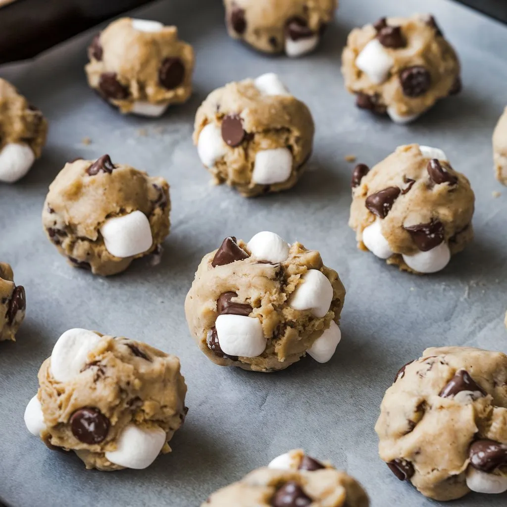 s'mores chocolate chip cookies dough