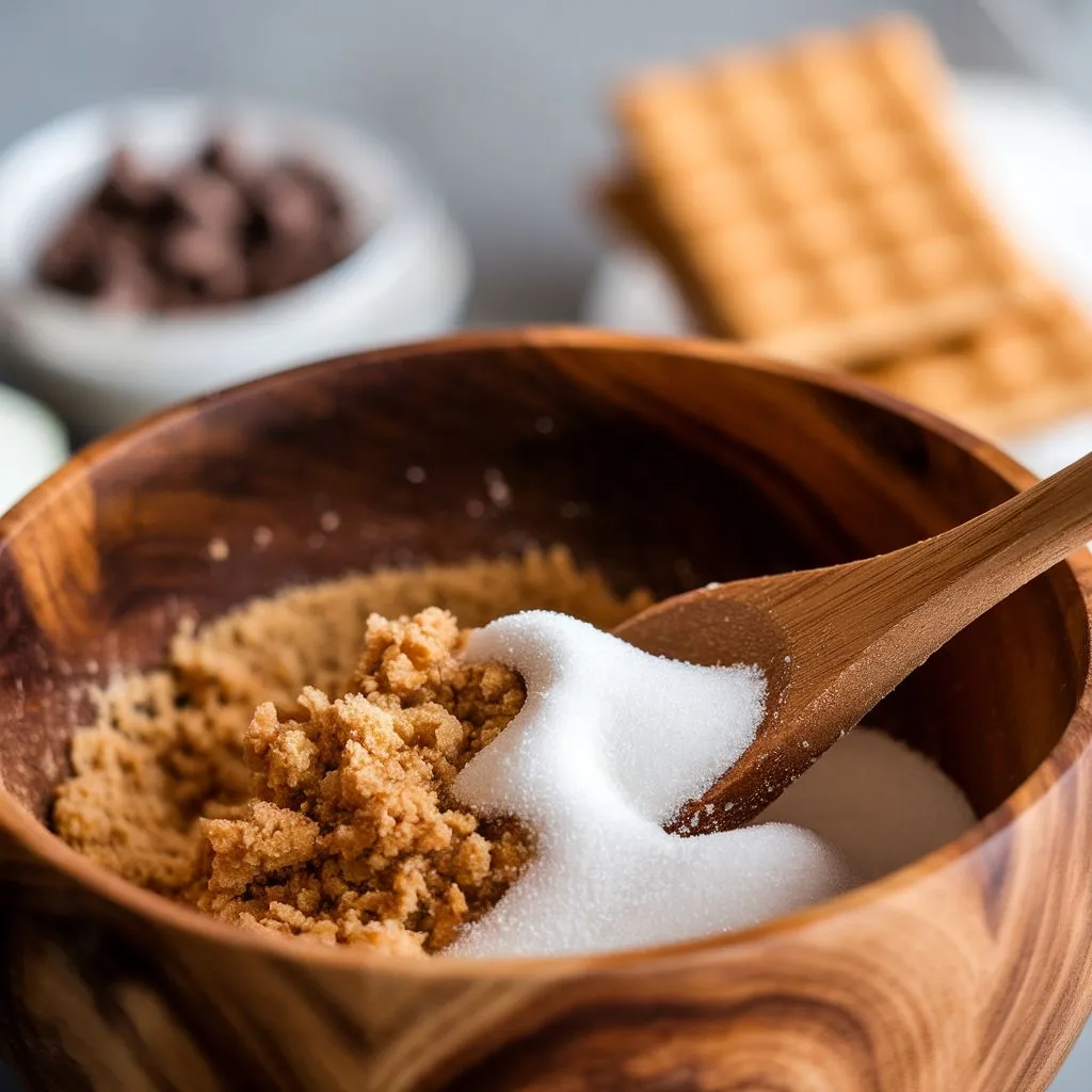 s'mores chocolate chip cookies mixing