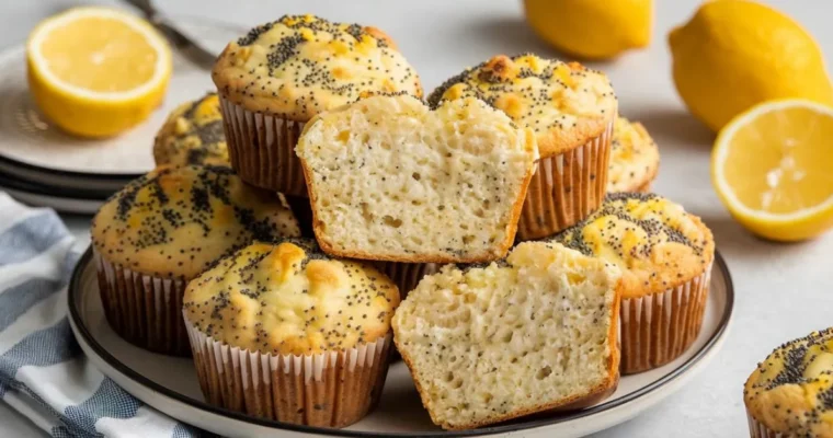 Lemon Poppy Seed Cottage Cheese Muffins